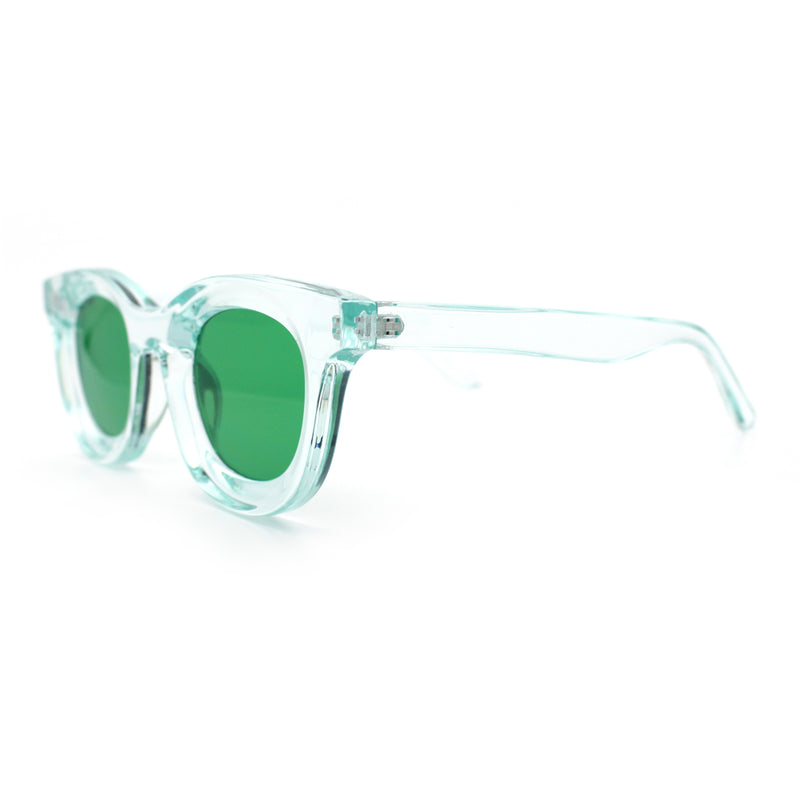 Cute Retro Super Thick Bevel Horn Rim Round Nerdy Hipster Sunglasses