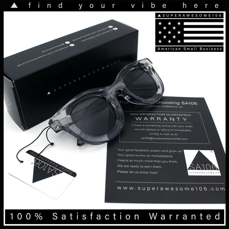 Cute Retro Super Thick Bevel Horn Rim Round Nerdy Hipster Sunglasses