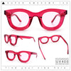 Cute Retro Super Thick Bevel Horn Rim Round Nerdy Hipster Sunglasses