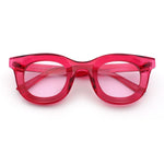 Cute Retro Super Thick Bevel Horn Rim Round Nerdy Hipster Sunglasses