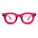 Cute Retro Super Thick Bevel Horn Rim Round Nerdy Hipster Sunglasses