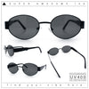 Classic 90s Oval Metal Rim Thick Mid Temple Fashion Sunglasses