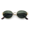Classic 90s Oval Metal Rim Thick Mid Temple Fashion Sunglasses