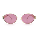 Classic 90s Oval Metal Rim Thick Mid Temple Fashion Sunglasses