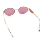 Classic 90s Oval Metal Rim Thick Mid Temple Fashion Sunglasses