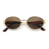 Classic 90s Oval Metal Rim Thick Mid Temple Fashion Sunglasses