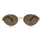 Classic 90s Oval Metal Rim Thick Mid Temple Fashion Sunglasses
