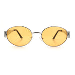 Classic 90s Oval Metal Rim Thick Mid Temple Fashion Sunglasses