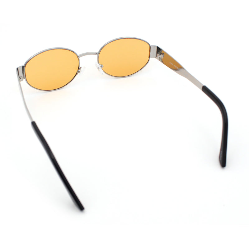 Classic 90s Oval Metal Rim Thick Mid Temple Fashion Sunglasses