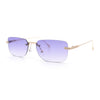 Retro Luxe Rimless Rectangle Metal Frame 90s Fashion Sunglasses