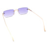 Retro Luxe Rimless Rectangle Metal Frame 90s Fashion Sunglasses