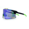 Mens Color Mirror Oversized Shield Sport MTB Style Plastic Sunglasses