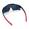 Mens Color Mirror Oversized Shield Sport MTB Style Plastic Sunglasses