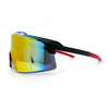 Mens Color Mirror Oversized Shield Sport MTB Style Plastic Sunglasses