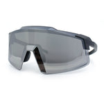 Mens Color Mirror Oversized Shield Sport MTB Style Plastic Sunglasses