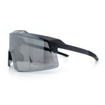 Mens Color Mirror Oversized Shield Sport MTB Style Plastic Sunglasses