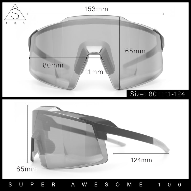 Mens Color Mirror Oversized Shield Sport MTB Style Plastic Sunglasses