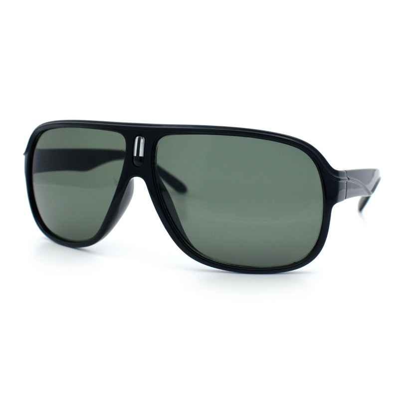 Mens Large Tempered Glass Lens Racer Plastic Manly Sunglasses