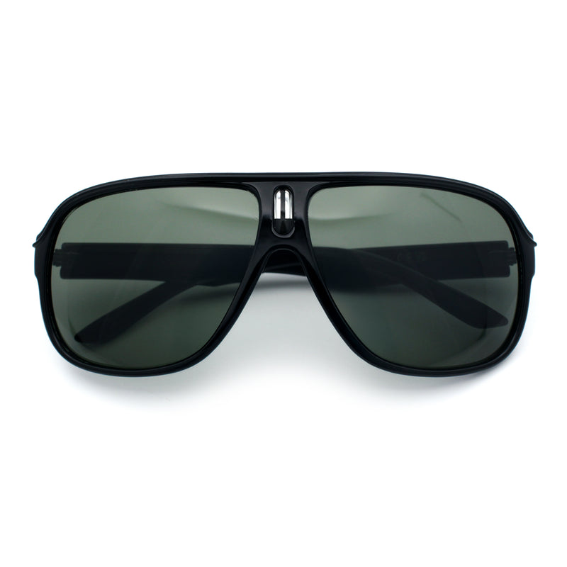 Mens Large Tempered Glass Lens Racer Plastic Manly Sunglasses