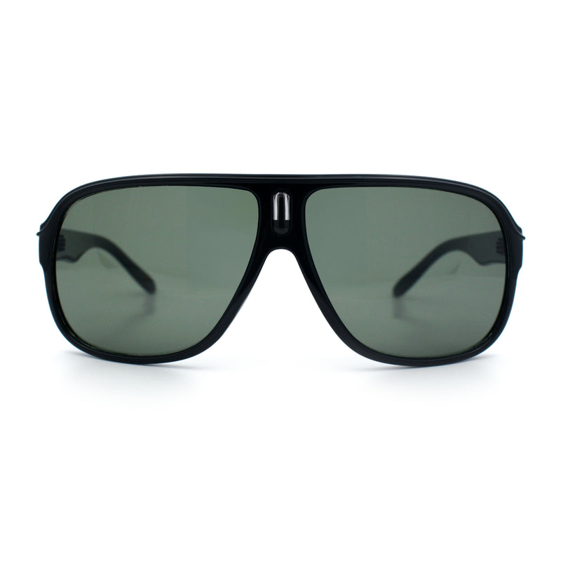 Mens Large Tempered Glass Lens Racer Plastic Manly Sunglasses