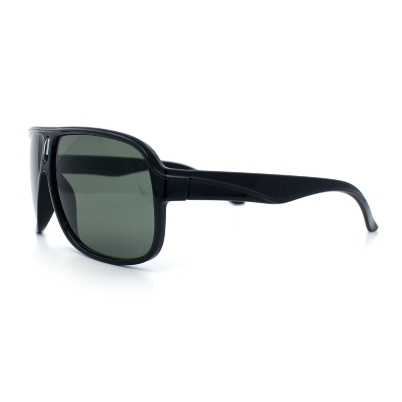 Mens Large Tempered Glass Lens Racer Plastic Manly Sunglasses