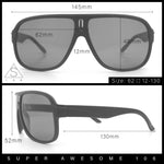 Mens Large Tempered Glass Lens Racer Plastic Manly Sunglasses