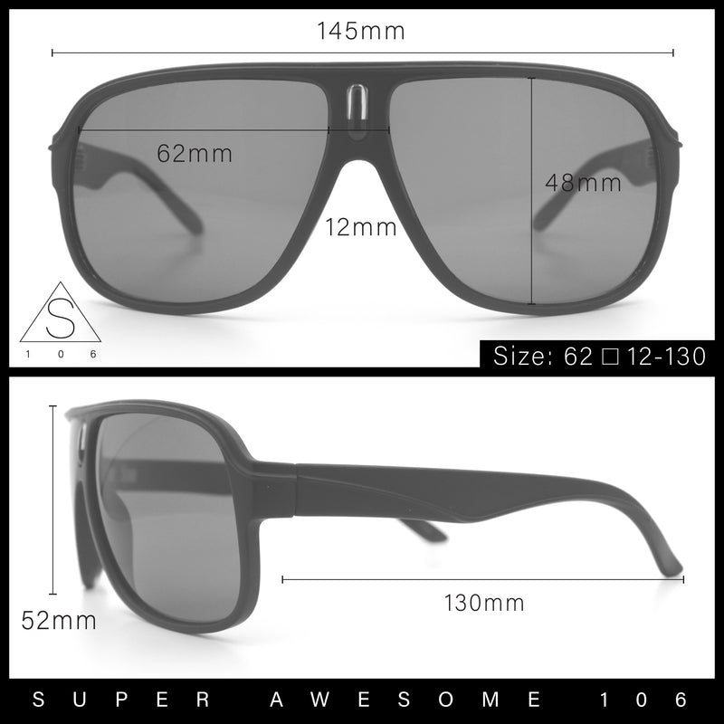 Mens Large Tempered Glass Lens Racer Plastic Manly Sunglasses