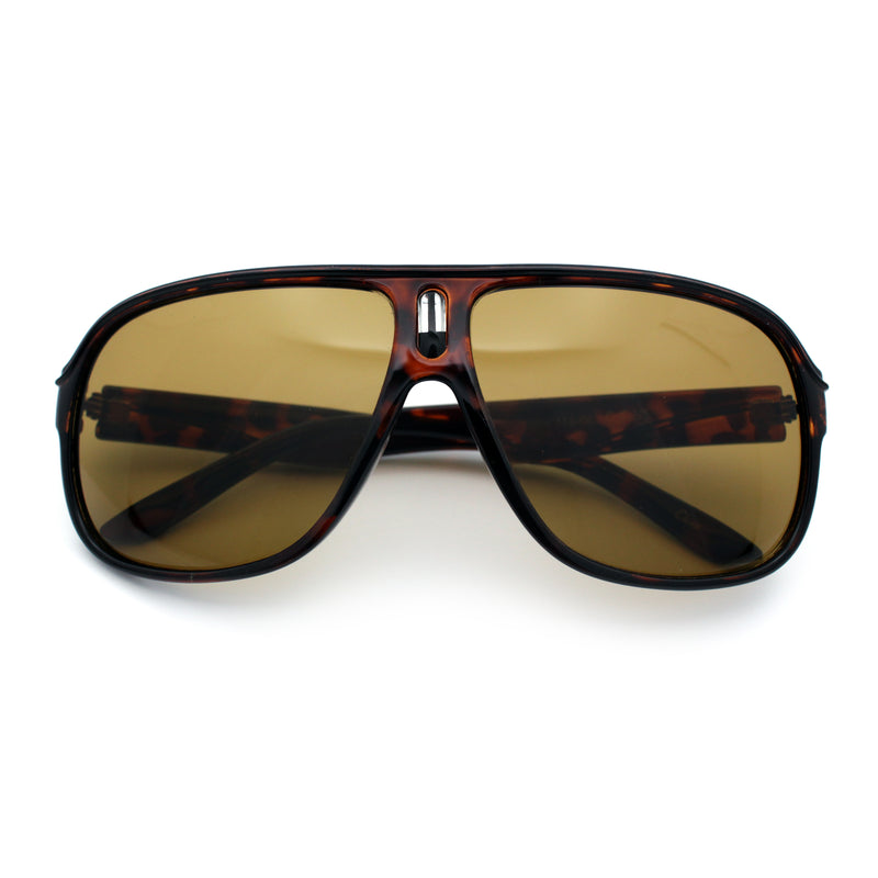 Mens Large Tempered Glass Lens Racer Plastic Manly Sunglasses