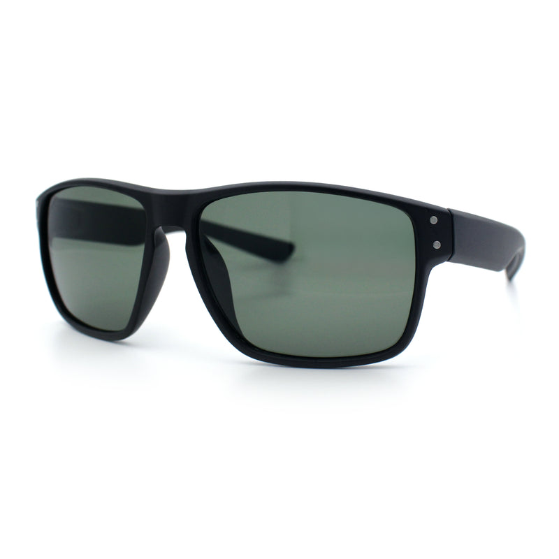Mens Glass Lens Classic 90s Rectangle Sport Horrn Rim Sunglasses
