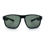 Mens Glass Lens Classic 90s Rectangle Sport Horrn Rim Sunglasses