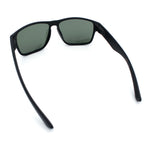 Mens Glass Lens Classic 90s Rectangle Sport Horrn Rim Sunglasses