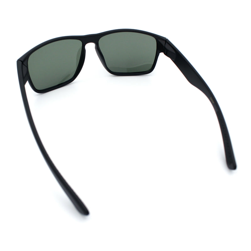 Mens Glass Lens Classic 90s Rectangle Sport Horrn Rim Sunglasses