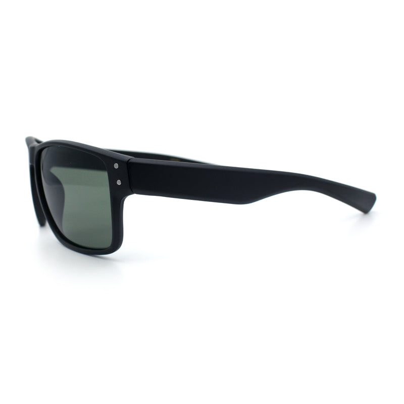 Mens Glass Lens Classic 90s Rectangle Sport Horrn Rim Sunglasses