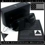 Mens Glass Lens Classic 90s Rectangle Sport Horrn Rim Sunglasses