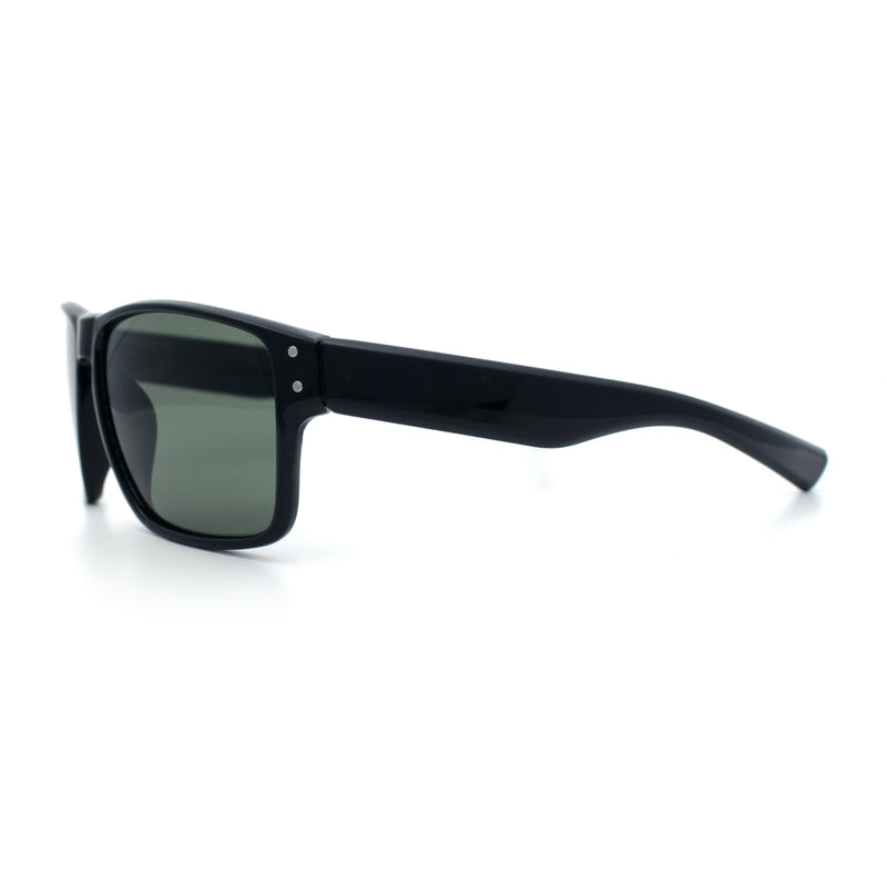 Mens Glass Lens Classic 90s Rectangle Sport Horrn Rim Sunglasses
