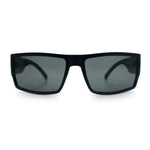 Mens Glass Lens Narrow Rectangle Plastic Refined Sport Sunglasses