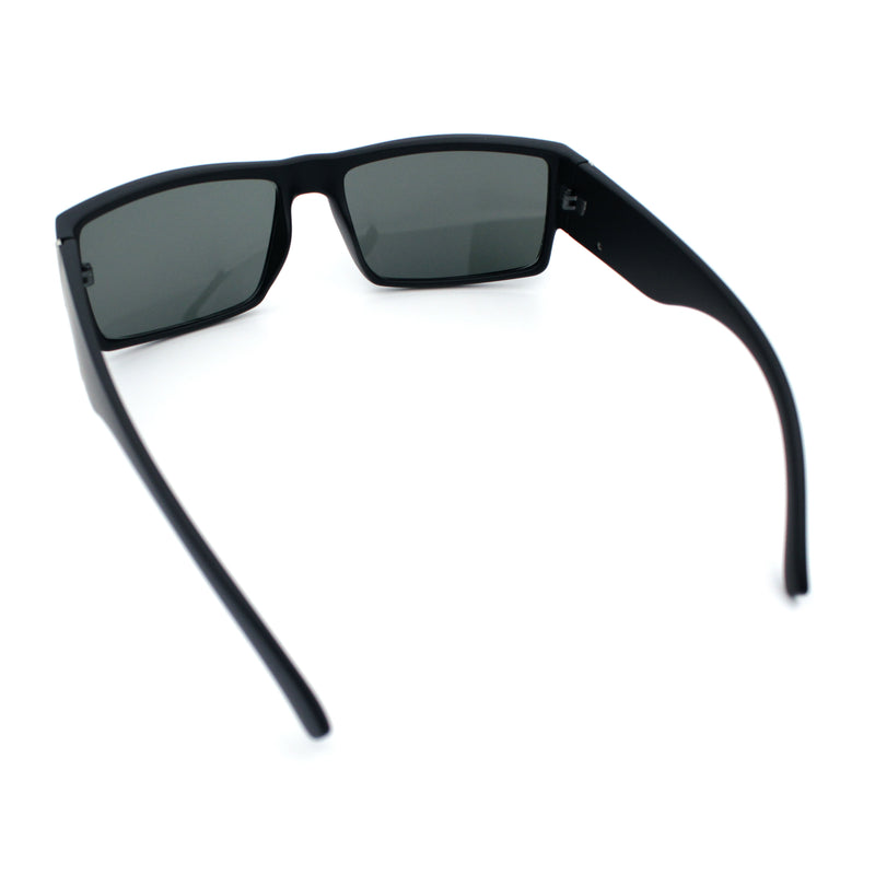 Mens Glass Lens Narrow Rectangle Plastic Refined Sport Sunglasses