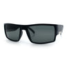 Mens Glass Lens Narrow Rectangle Plastic Refined Sport Sunglasses
