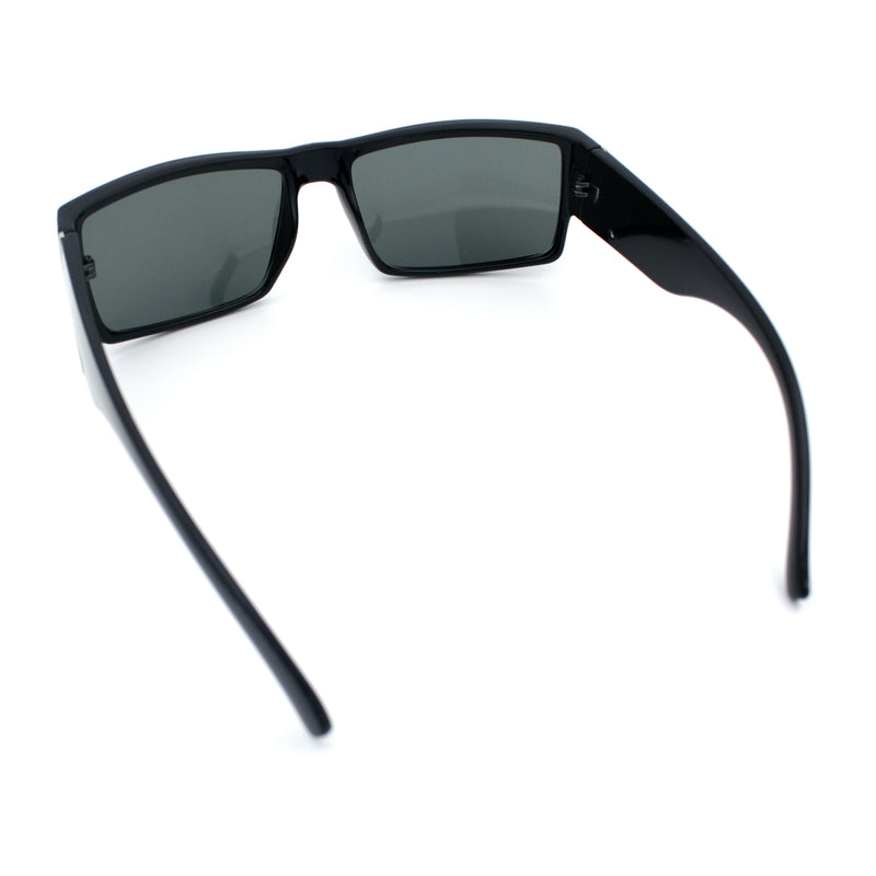 Mens Glass Lens Narrow Rectangle Plastic Refined Sport Sunglasses