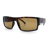 Mens Glass Lens Narrow Rectangle Plastic Refined Sport Sunglasses