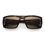 Mens Glass Lens Narrow Rectangle Plastic Refined Sport Sunglasses