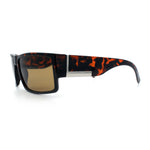 Mens Glass Lens Narrow Rectangle Plastic Refined Sport Sunglasses