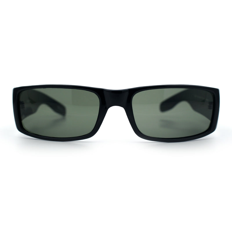 Mens Glass Lens Narrow Rectangle Mad Dog Street Gangster Sunglasses