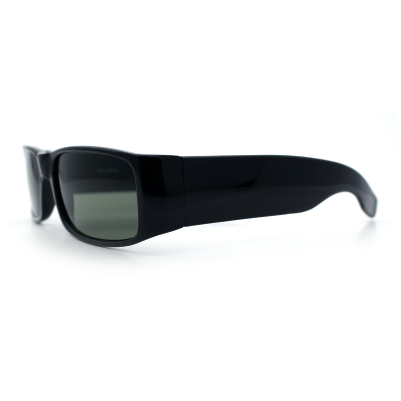 Mens Glass Lens Narrow Rectangle Mad Dog Street Gangster Sunglasses