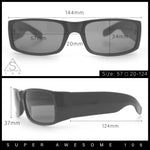 Mens Glass Lens Narrow Rectangle Mad Dog Street Gangster Sunglasses