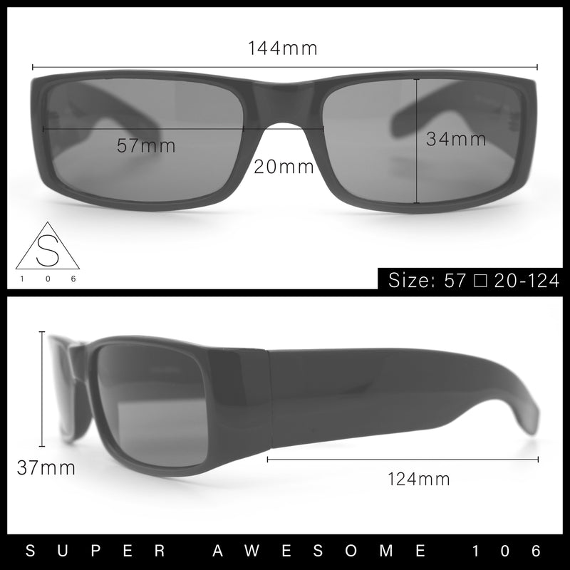Mens Glass Lens Narrow Rectangle Mad Dog Street Gangster Sunglasses