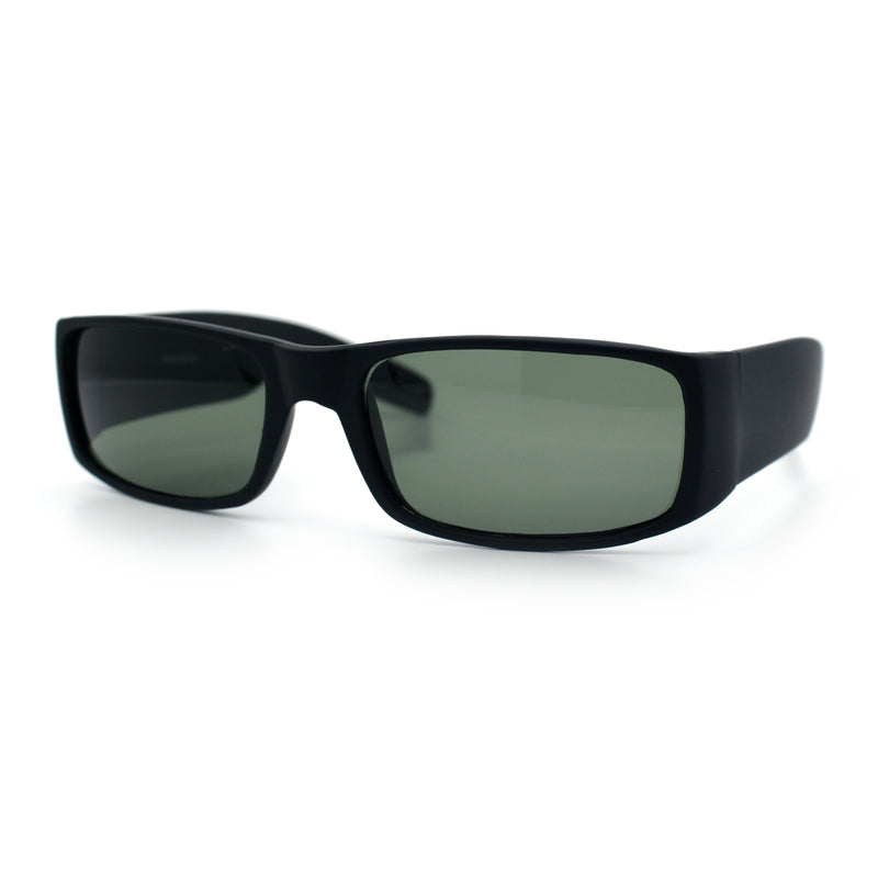 Mens Glass Lens Narrow Rectangle Mad Dog Street Gangster Sunglasses