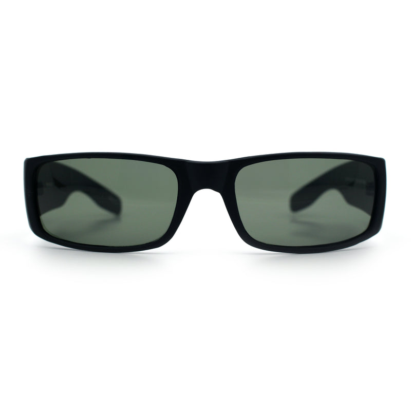 Mens Glass Lens Narrow Rectangle Mad Dog Street Gangster Sunglasses