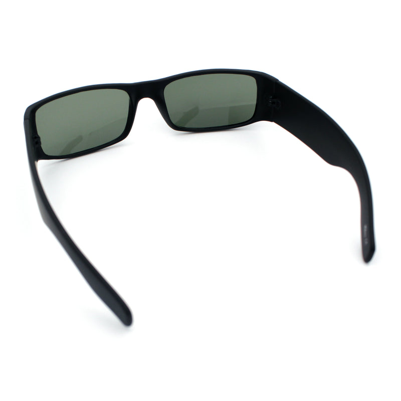 Mens Glass Lens Narrow Rectangle Mad Dog Street Gangster Sunglasses