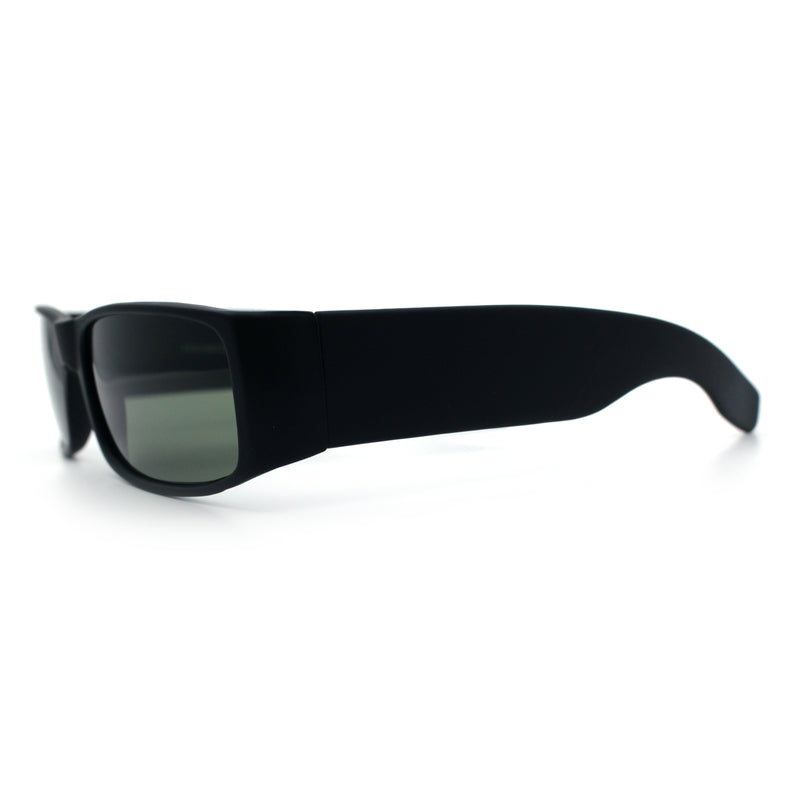 Mens Glass Lens Narrow Rectangle Mad Dog Street Gangster Sunglasses